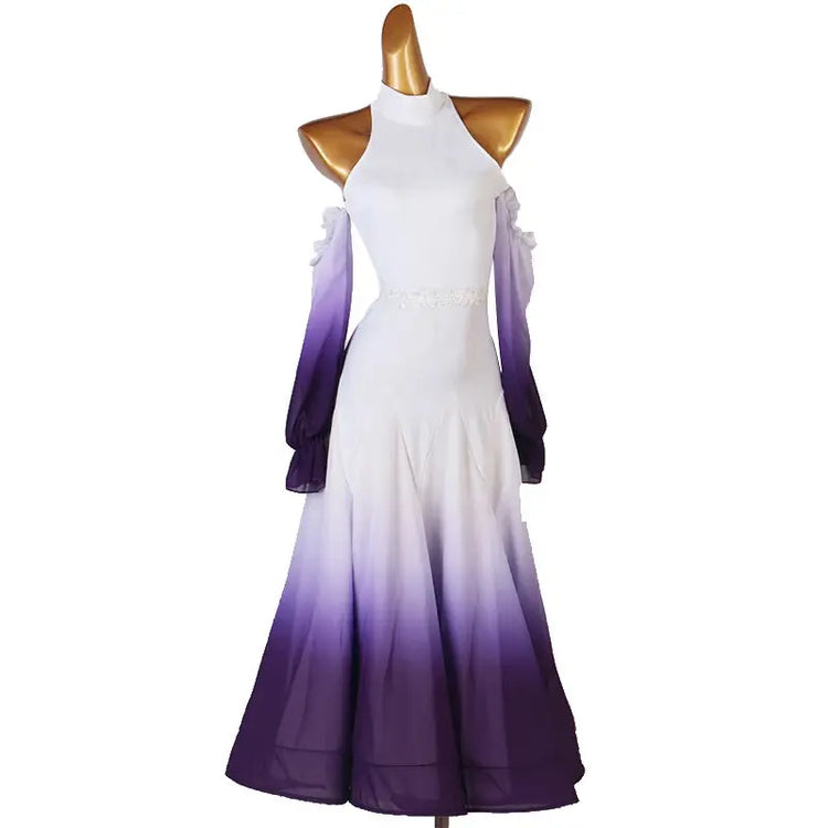 Modern Dance Dress Stand-Up Collar Mesh Sleeve Long Skirt Performance Clothing High-End Custom Child Woman Competition Clothes SHOPEZRA L.L.C.