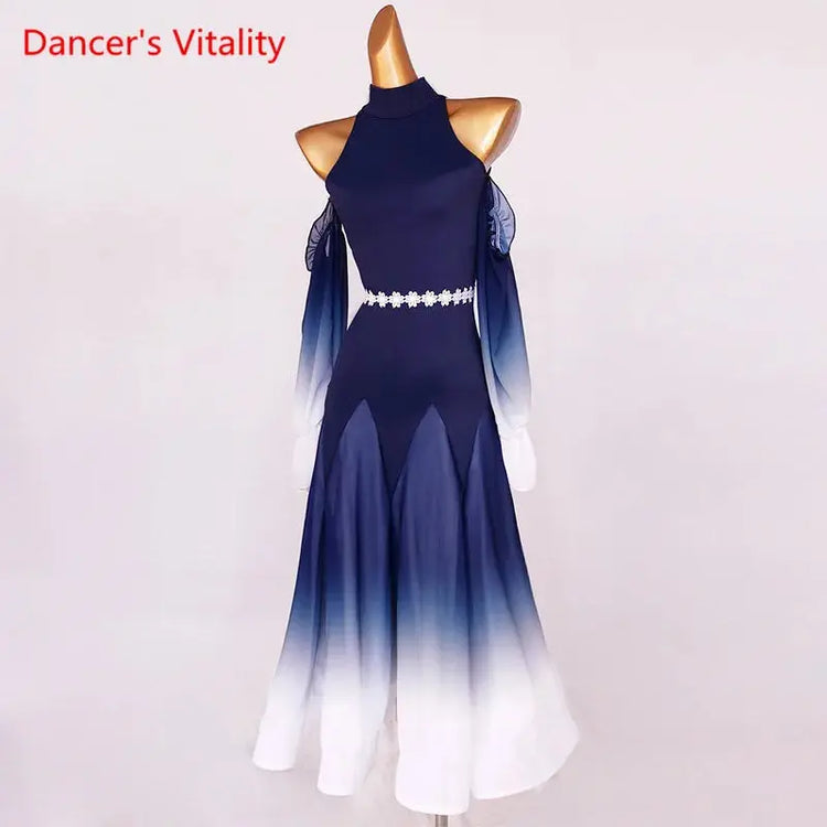 Modern Dance Dress Stand-Up Collar Mesh Sleeve Long Skirt Performance Clothing High-End Custom Child Woman Competition Clothes SHOPEZRA L.L.C.