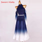 Modern Dance Dress Stand-Up Collar Mesh Sleeve Long Skirt Performance Clothing High-End Custom Child Woman Competition Clothes SHOPEZRA L.L.C.
