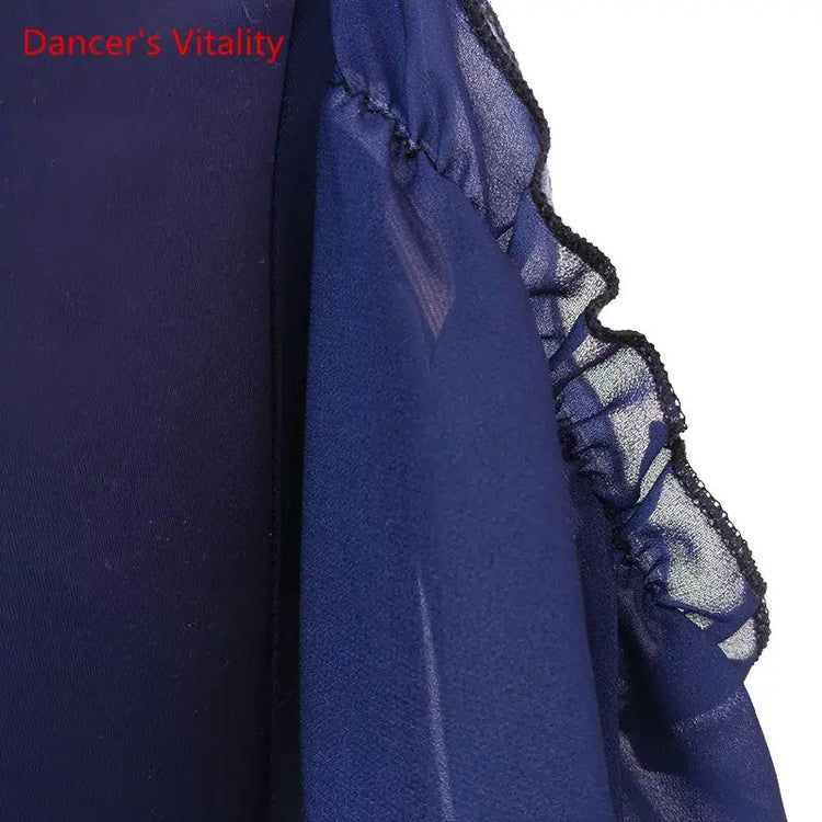 Modern Dance Dress Stand-Up Collar Mesh Sleeve Long Skirt Performance Clothing High-End Custom Child Woman Competition Clothes SHOPEZRA L.L.C.