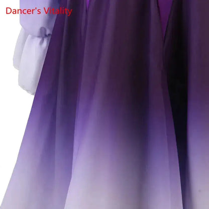 Modern Dance Dress Stand-Up Collar Mesh Sleeve Long Skirt Performance Clothing High-End Custom Child Woman Competition Clothes by Dropshipman