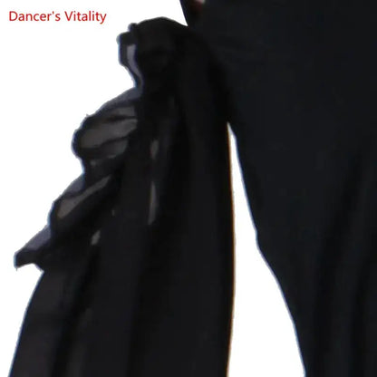 Modern Dance Dress Stand-Up Collar Mesh Sleeve Long Skirt Performance Clothing High-End Custom Child Woman Competition Clothes by Dropshipman