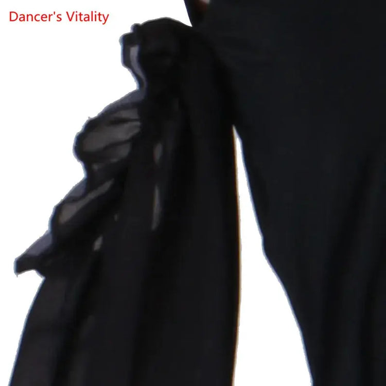 Modern Dance Dress Stand-Up Collar Mesh Sleeve Long Skirt Performance Clothing High-End Custom Child Woman Competition Clothes SHOPEZRA L.L.C.