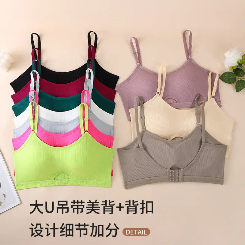 Black women's breathable underwear and sports bra set by SHOPEZRA L.L.C., featuring a simple, comfortable design with a stylish back.