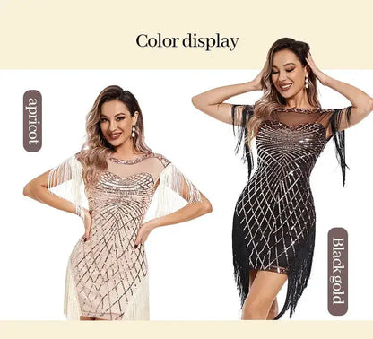 1920s Flapper Sequins Great Gatsby Cocktail Party Dress Sexy Retro Dress Wedding Dress Shop Dinner Dress Embroidered Dress by Dropshipman