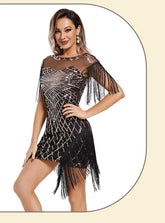 1920s Flapper Sequins Great Gatsby Cocktail Party Dress Sexy Retro Dress Wedding Dress Shop Dinner Dress Embroidered Dress SHOPEZRA L.L.C.