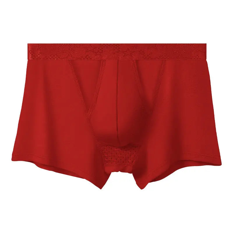 Black men's Bullet-type separate underwear by SHOPEZRA L.L.C. made of ice silk, thin, breathable boxer pants with a supportive design.