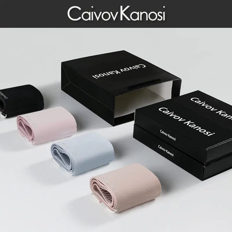 Black Caivov Kanosick80 modal women's underwear by SHOPEZRA L.L.C., silk anti-bacterial crotch briefs for girls, close-up view.