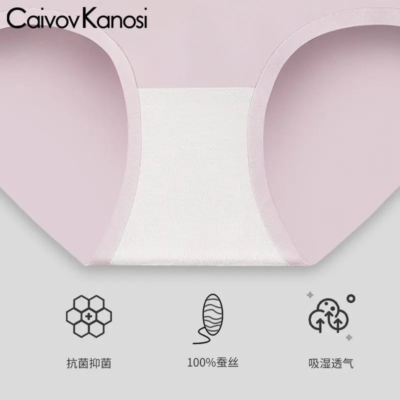 Black Caivov Kanosick80 modal women's underwear by SHOPEZRA L.L.C., silk anti-bacterial crotch briefs for girls, close-up image.