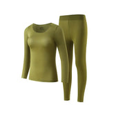Seamless Thermal Underwear Set for Women, Invisible Thermal Thin Base Layer, Temperature-Regulating Autumn Long-Sleeve Top and Long Pants SHOPEZRA L.L.C.