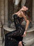 Tossy Lace Hollow Out Slim Halter Dresses Female Backless High Waist Patchwork Printed Party Dress Evening Women&