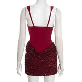 Townlike Pleated Slim Bodycon Dress Women Spaghetti Strap Mini 2026 Summer Dress Sequin Evening Nightclub Sexy Party Dresses SHOPEZRA L.L.C.