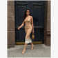 Women Sheer Mesh Overlay Midi Dress Waist Cinched Sleeveless Spaghetti Strap 2026 Summer Accessories Trendy Classy Lady Outfits SHOPEZRA L.L.C.