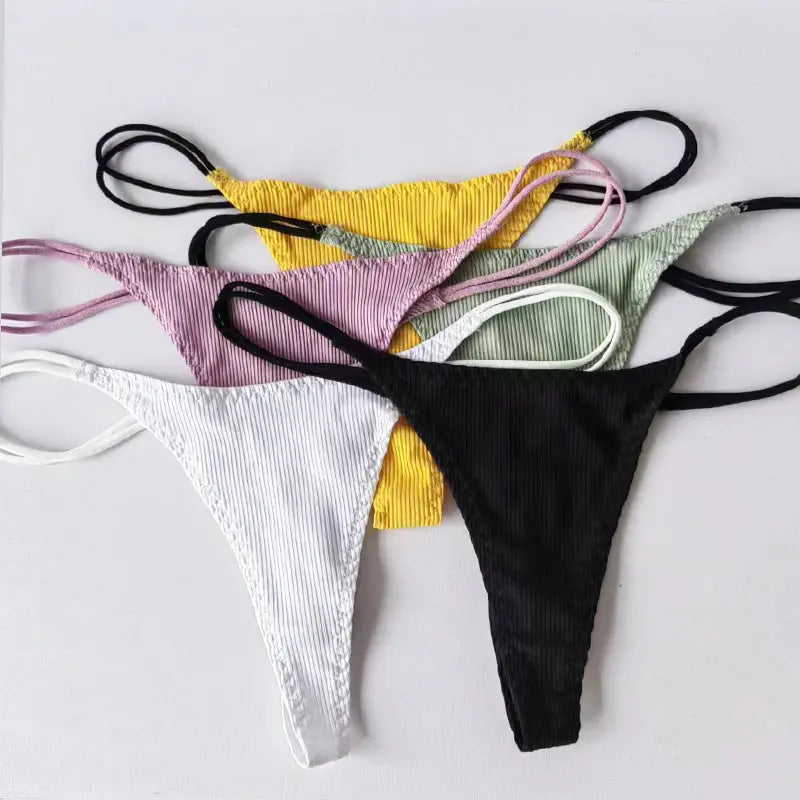 Black Lycra cotton women's T pants with breathable thong, stylish and comfortable, designed for foreign trade markets in Europe and the US