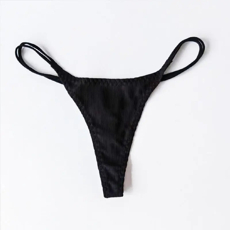 Black women's Lycra cotton T pants with breathable thong, stylish and comfortable, from SHOPEZRA L.L.C., suitable for European and U.S. markets.