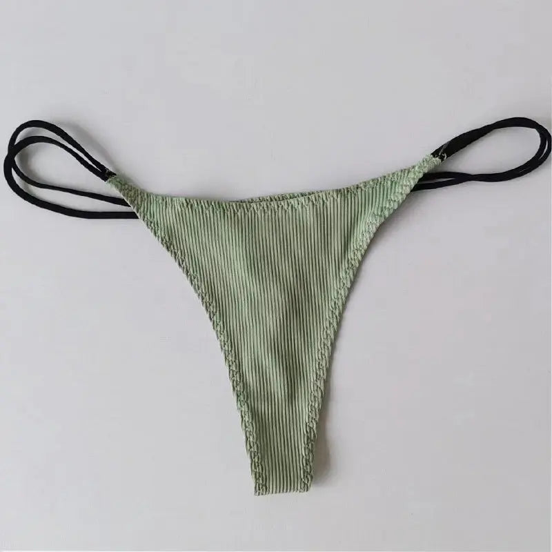 Black women's Lycra cotton T pants with breathable thong, stylish and comfortable for European and U.S. fashion in 2024.