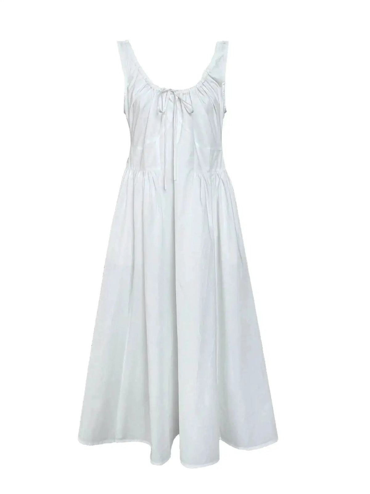 Luxi French Sleeveless Pleated Camisole dress Summer Minimalist Joker Waist Elegant Long Dress 5068 by Dropshipman