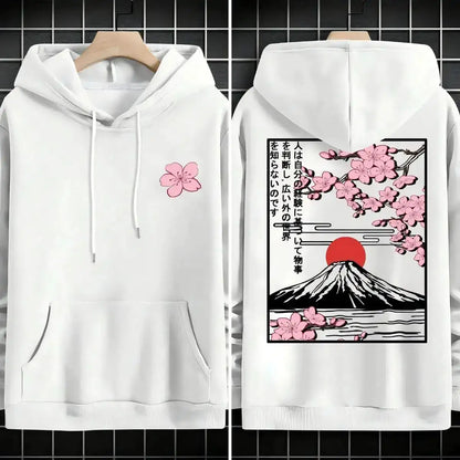 Plum blossoms that can withstand severe cold Print Mans Retro Loose Hoodie Fleece Warm Fashion Hoody Unisex Basics Clothing by Dropshipman