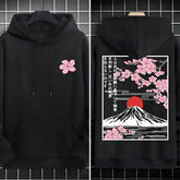 Plum blossoms that can withstand severe cold Print  Mans Retro Loose Hoodie  Fleece Warm Fashion Hoody Unisex Basics Clothing SHOPEZRA L.L.C.