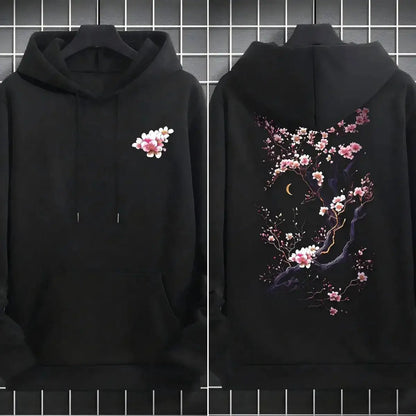 Plum blossoms that can withstand severe cold Print Mans Retro Loose Hoodie Fleece Warm Fashion Hoody Unisex Basics Clothing by Dropshipman