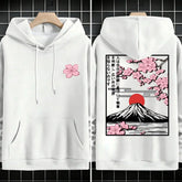 Plum blossoms that can withstand severe cold Print  Mans Retro Loose Hoodie  Fleece Warm Fashion Hoody Unisex Basics Clothing SHOPEZRA L.L.C.