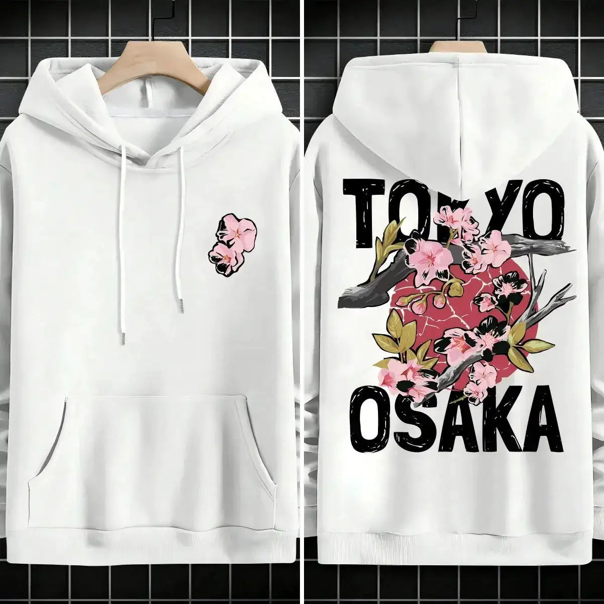 Plum blossoms that can withstand severe cold Print Mans Retro Loose Hoodie Fleece Warm Fashion Hoody Unisex Basics Clothing by Dropshipman