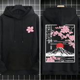 Plum blossoms that can withstand severe cold Print  Mans Retro Loose Hoodie  Fleece Warm Fashion Hoody Unisex Basics Clothing SHOPEZRA L.L.C.