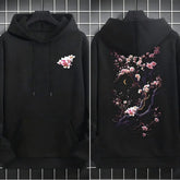 Plum blossoms that can withstand severe cold Print  Mans Retro Loose Hoodie  Fleece Warm Fashion Hoody Unisex Basics Clothing SHOPEZRA L.L.C.