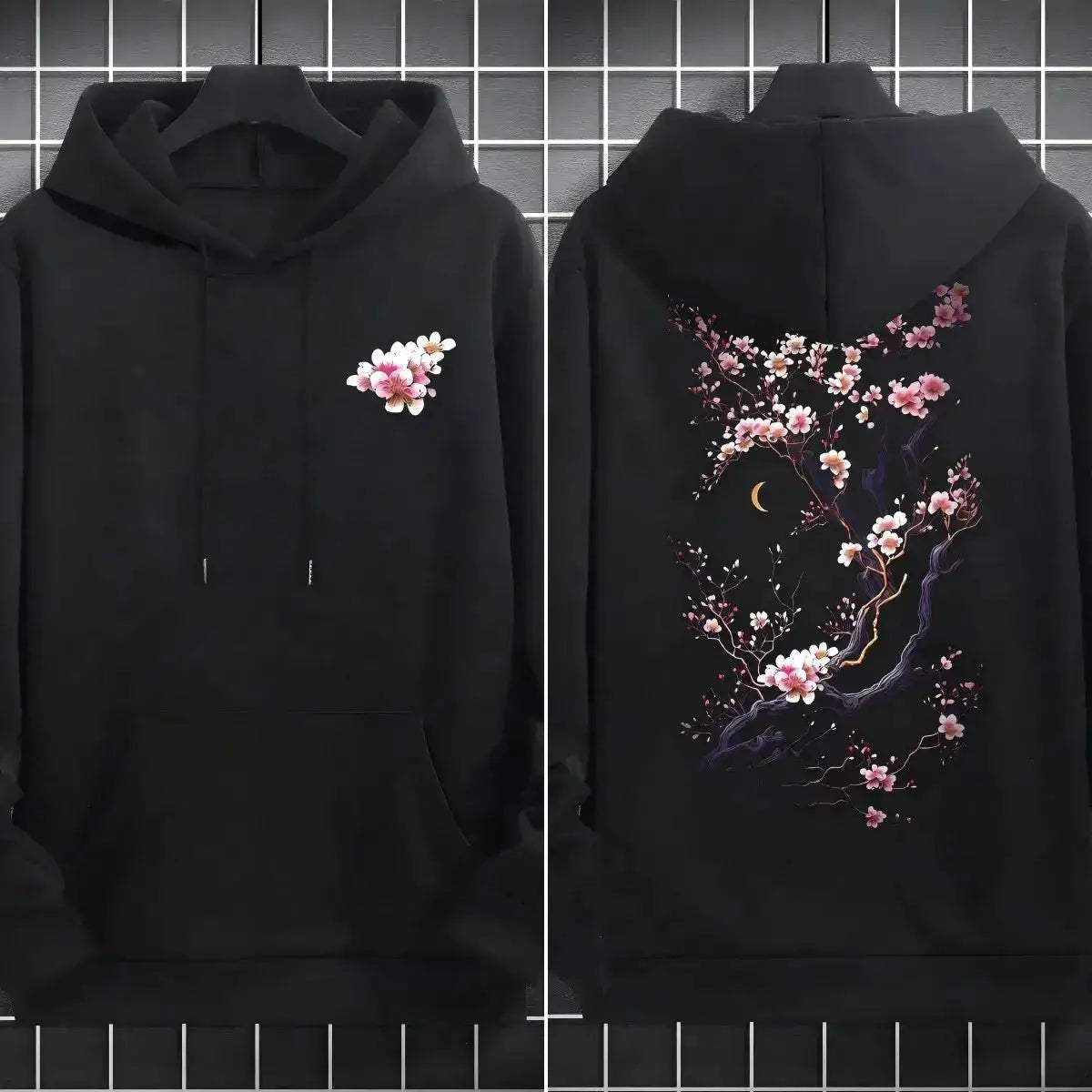 Plum blossoms that can withstand severe cold Print Mans Retro Loose Hoodie Fleece Warm Fashion Hoody Unisex Basics Clothing by Dropshipman