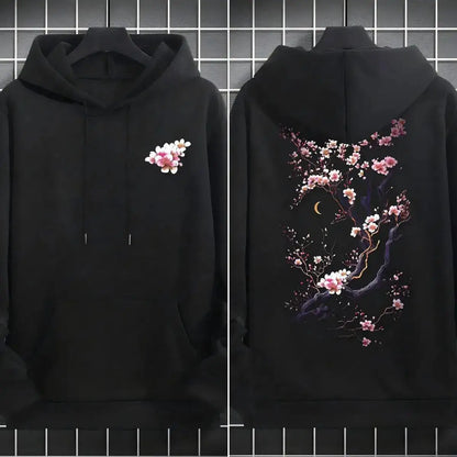 Plum blossoms that can withstand severe cold Print Mans Retro Loose Hoodie Fleece Warm Fashion Hoody Unisex Basics Clothing by Dropshipman