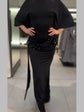 Sequin Patchwork Backless Dress Women Elegant Solid Middle Sleeve Cinched-waist Slim Long Dresses Fashion Evening Party Vestidos SHOPEZRA L.L.C.