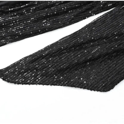Sequin Patchwork Backless Dress Women Elegant Solid Middle Sleeve Cinched-waist Slim Long Dresses Fashion Evening Party Vestidos by Dropshipman