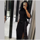 Sequin Patchwork Backless Dress Women Elegant Solid Middle Sleeve Cinched-waist Slim Long Dresses Fashion Evening Party Vestidos SHOPEZRA L.L.C.