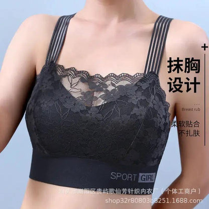 New Sexy French Style Lace Bra Beautiful Back Anti-Light Breathable Non-Steel Ring Gather-up Underwear Women&