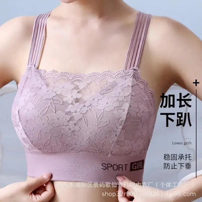 New Sexy French Style Lace Bra Beautiful Back Anti-Light Breathable Non-Steel Ring Gather-up Underwear Women&