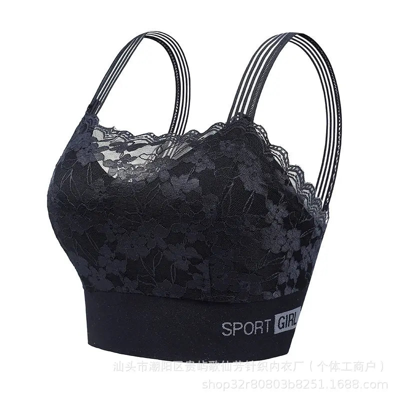 New Sexy French Style Lace Bra Beautiful Back Anti-Light Breathable Non-Steel Ring Gather-up Underwear Women&
