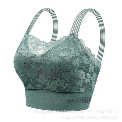 New Sexy French Style Lace Bra Beautiful Back Anti-Light Breathable Non-Steel Ring Gather-up Underwear Women&