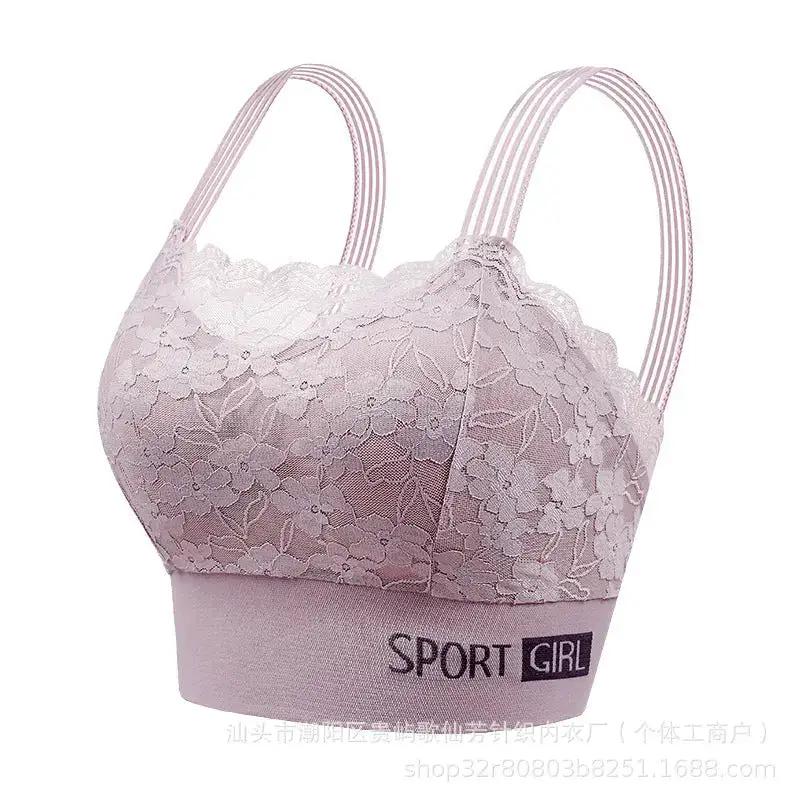 New Sexy French Style Lace Bra Beautiful Back Anti-Light Breathable Non-Steel Ring Gather-up Underwear Women&