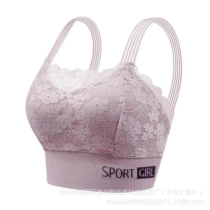 New Sexy French Style Lace Bra Beautiful Back Anti-Light Breathable Non-Steel Ring Gather-up Underwear Women&