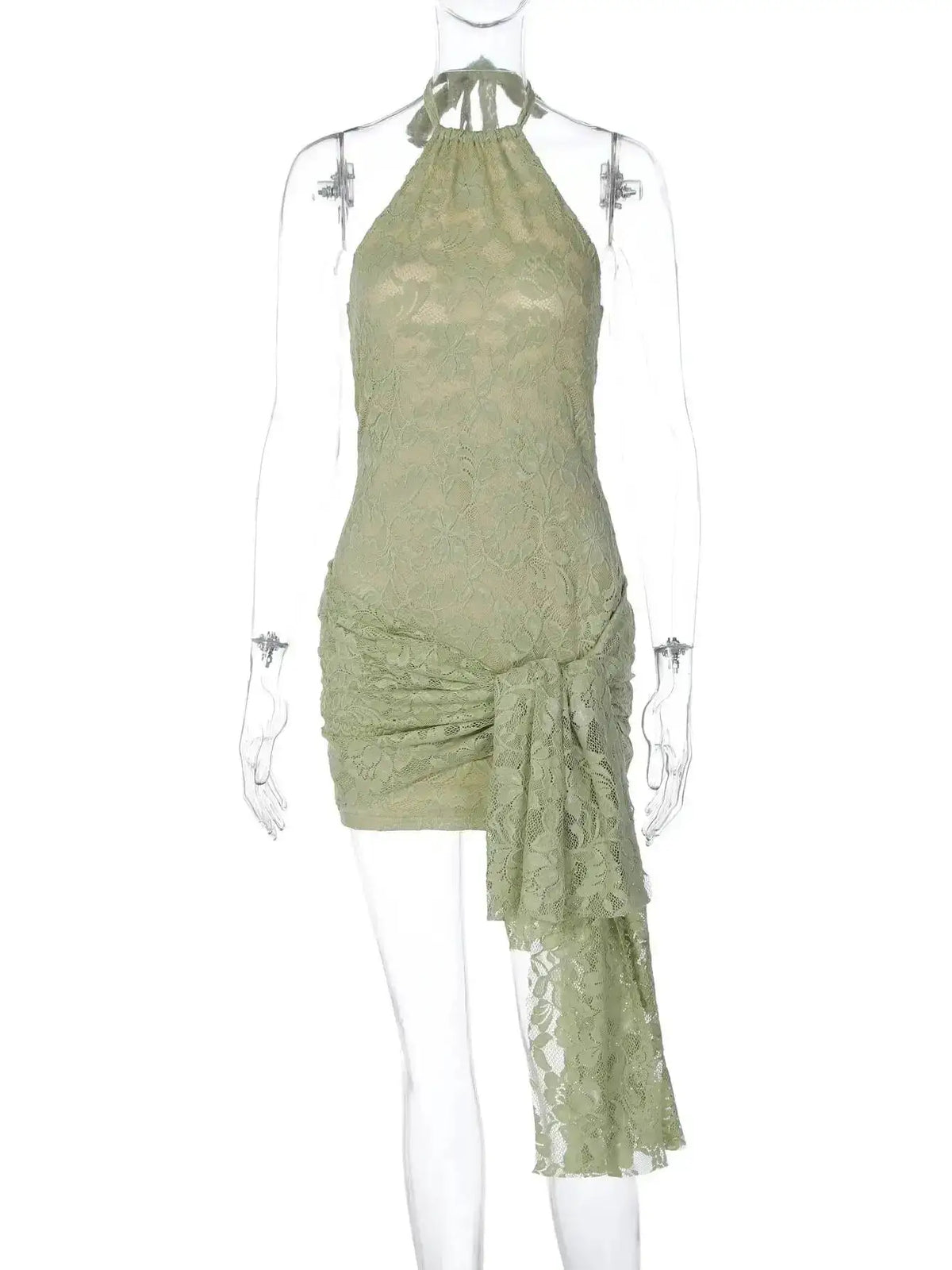Townlike Ribbon Lace Slim Bodycon Dress Women Halter Mini 2025 Summer Dress Backless Nightclub Sexy Party Dresses by Dropshipman