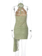 Townlike Ribbon Lace Slim Bodycon Dress Women Halter Mini 2025 Summer Dress Backless Nightclub Sexy Party Dresses SHOPEZRA L.L.C.