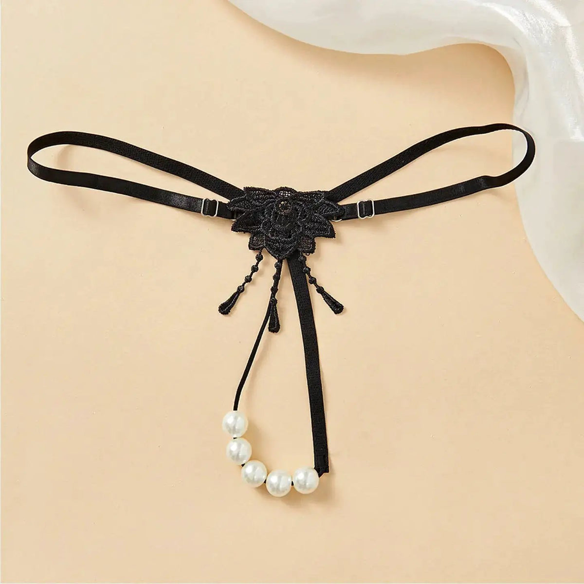 Sexy Underwear for Women, Pearl Massage Thong, Hot and Passionate Open Crotch, No Need to Take Off, Couple Flirting European and American T-Shaped Underwear by Dropshipman