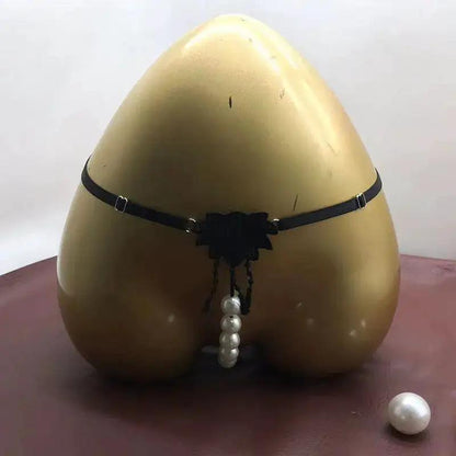Sexy Underwear for Women, Pearl Massage Thong, Hot and Passionate Open Crotch, No Need to Take Off, Couple Flirting European and American T-Shaped Underwear by Dropshipman