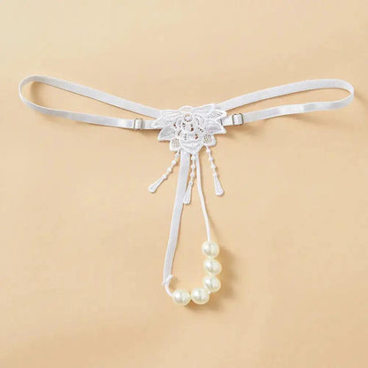 Sexy Underwear for Women, Pearl Massage Thong, Hot and Passionate Open Crotch, No Need to Take Off, Couple Flirting European and American T-Shaped Underwear by Dropshipman