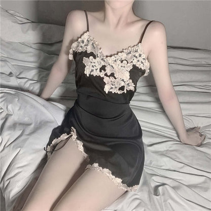 First Love Fun Underwear Feminine Transparent Tease Home Underwear Suspenders Temptation Sexy Pajamas Nightdress Set