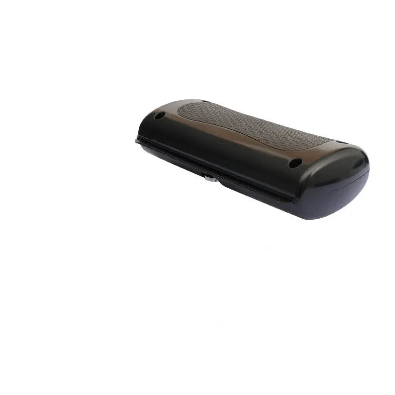 Black dual-sided pet grooming comb for large animals, featuring serrated and smooth teeth for effective grooming.