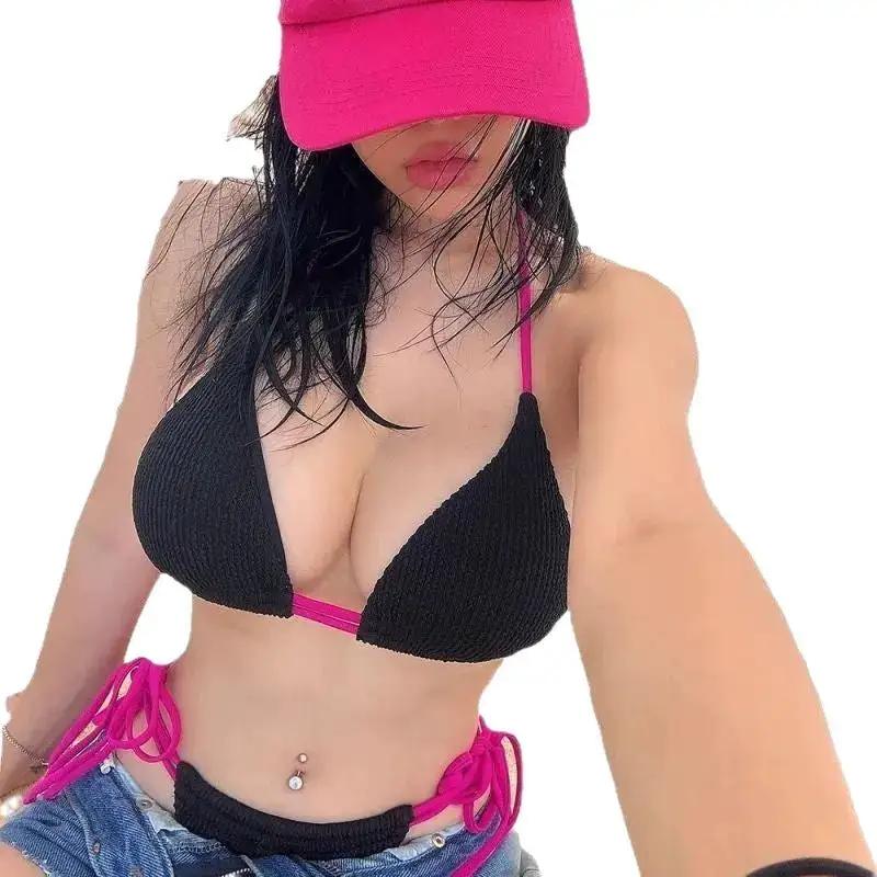 Thailand 2024 New Sexy Ins Style Contrasting Color Women&