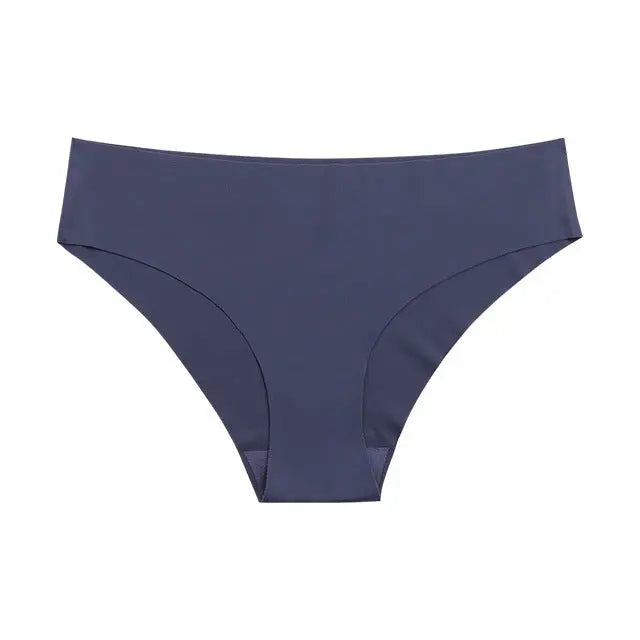 Black seamless ice silk underwear by SHOPEZRA L.L.C. for women, breathable, skin-friendly, plus size, European style, sports waist.