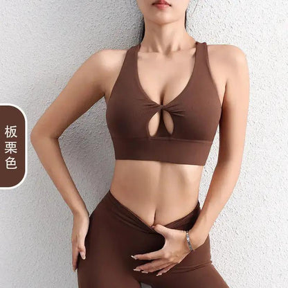 2024 Sexy Hollow Yoga Sports Bra Beautiful Back Sports Underwear Shockproof Gather-up Yoga Vest Fitness Underwear by Dropshipman
