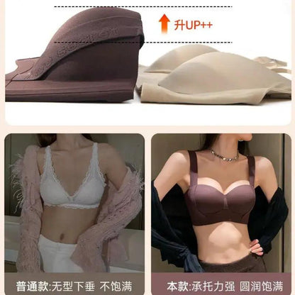 Summer Thin Seamless Underwear for Women with Small Breasts, Push-Up, Large Lift, Anti-Sagging, Push-Up, Auxiliary Breast Adjustment Bra by Dropshipman